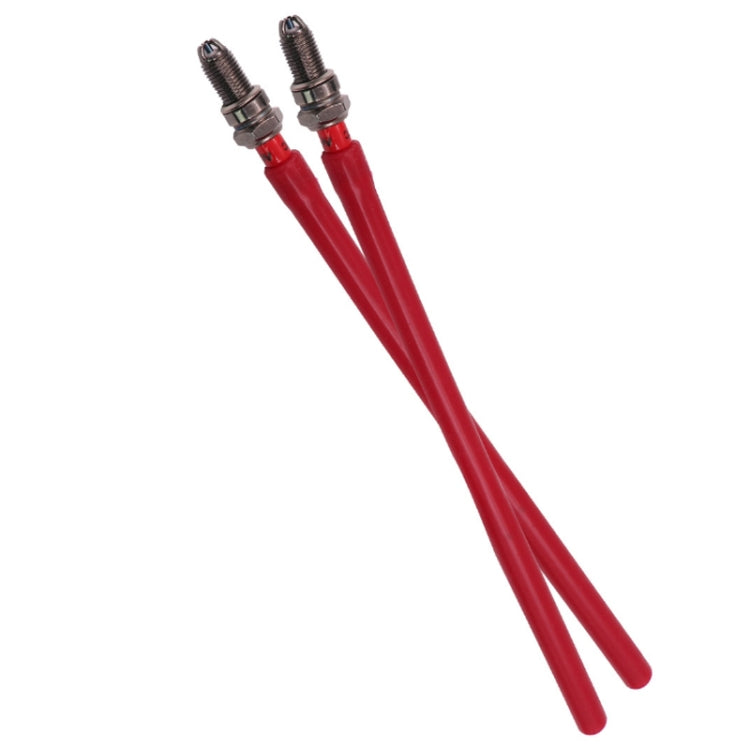Red rubber spark plug installation tool with two metal threaded ends
