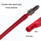 Red spark plug installation rod with metal spark plug tip and double-hole end