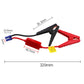 Car battery jumper cable with large clips, marked dimensions and 320mm cable length