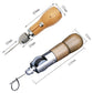 Leather hand sewing machine tool with adjustable needle driver and metal body