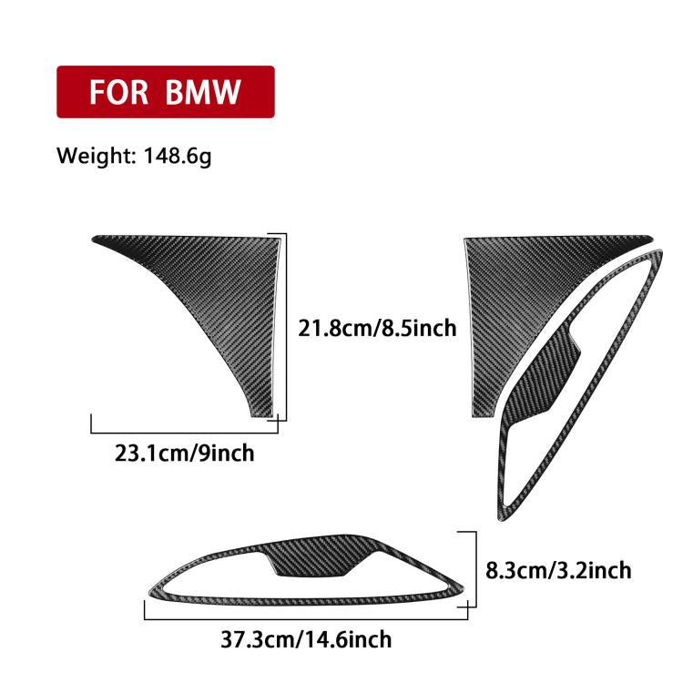Front fender sticker size diagram with triangular pieces and measurements