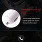 White car charger plug with metal tip and close-up inset showing the insertion end.
