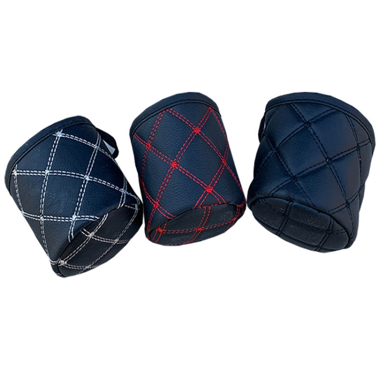 Set of car air vent hanging storage pouches with quilted pattern and contrast stitching