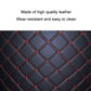 Quilted leather-look storage pouch with red diamond-stitched pattern