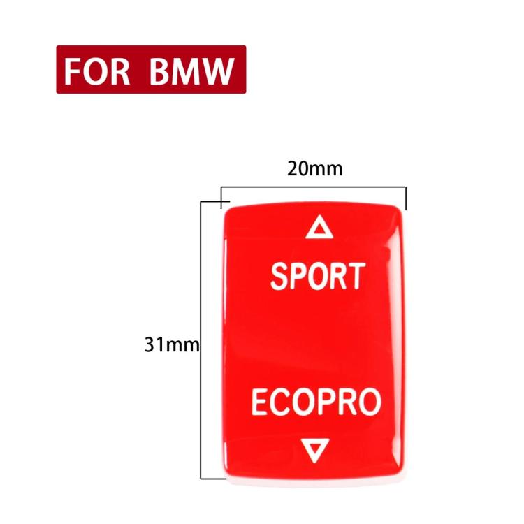 Red gear mode switch button, SPORT/ECOPRO labels, size 20 x 31 mm