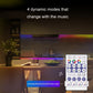 WiFi light bar controller remote beside illuminated LED light strip