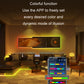 WiFi controller app on smartphone showing LED color settings and effects