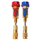 AC valve core disassembly tools set with red and blue handles, brass ends
