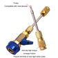 AC valve core disassembly tool with anti-slip grip and brass probe tip