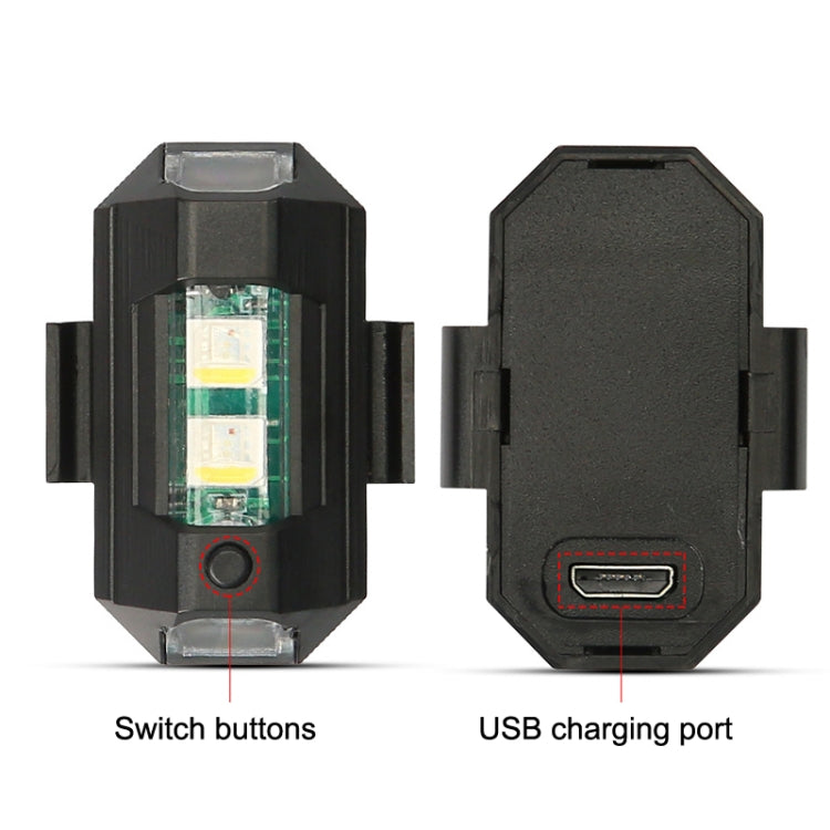 Black rear LED light showing switch buttons on front and USB charging port on back