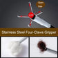 Stainless steel four-claw gripper sewer dredge with coil spring tip