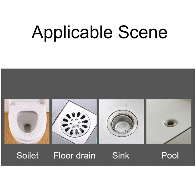 Usage icons for sewer dredge tool: toilet, floor drain, sink, and pool