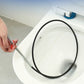 Sewer dredge tool with black loop hose and spring coil gripper for toilet cleaning