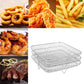 Stackable wire air fryer rack set with two mesh trays and side handles