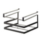 Black double-layer wall-mounted cutting board rack with two-tier open frame supports