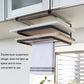 Black double-layer wall-mounted cutting board rack mounted under a cabinet