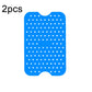 Blue rectangular silicone air fryer liner pads with dotted perforations, 2-pack.