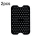 Black rectangular silicone air fryer liner pads with dotted perforations, 2-pack.