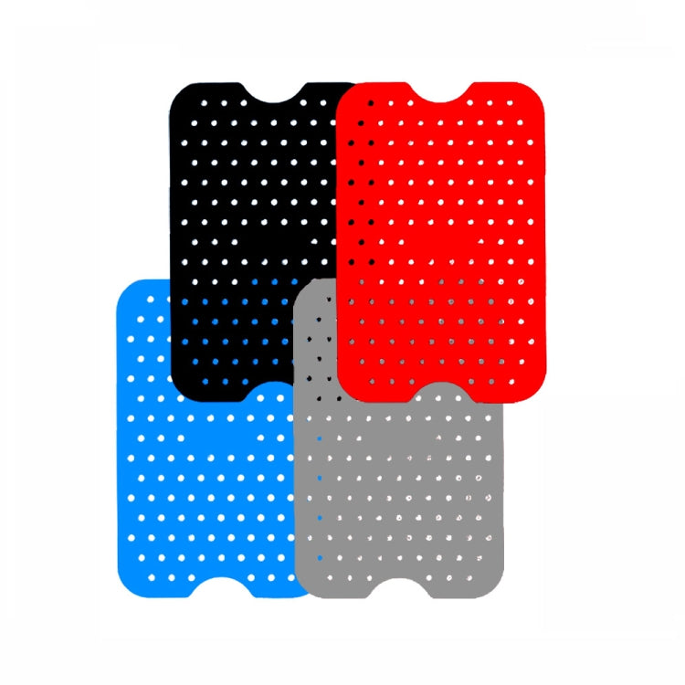 Color assortment of perforated rectangular silicone air fryer liner pads, 2-pack.