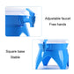 Blue folding bucket with adjustable faucet and stable square base