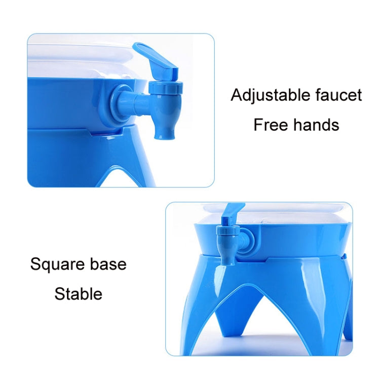 Blue folding bucket with adjustable faucet and stable square base