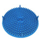 Round blue gravel filter isolation net with raised peg holes and central stem