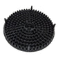 Round black gravel filter isolation net with raised peg holes and central stem