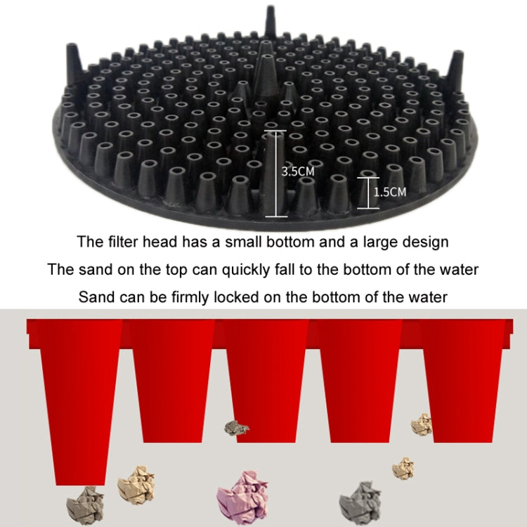 Car wash barrel gravel filter isolation net, round black perforated filter disc