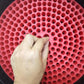 Car wash barrel gravel filter isolation net, round red perforated filter disc