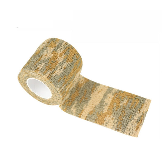 Desert camouflage self-adhesive non-woven tape roll, tan and green pattern