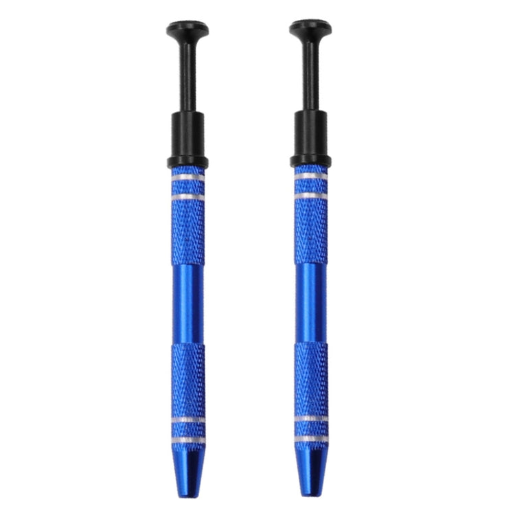 Blue IC chip picker tools, two-pack with textured grip and pointed tips