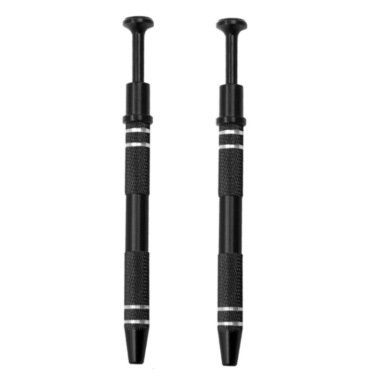 Black IC chip picker tools, two-pack with textured grip and pointed tips