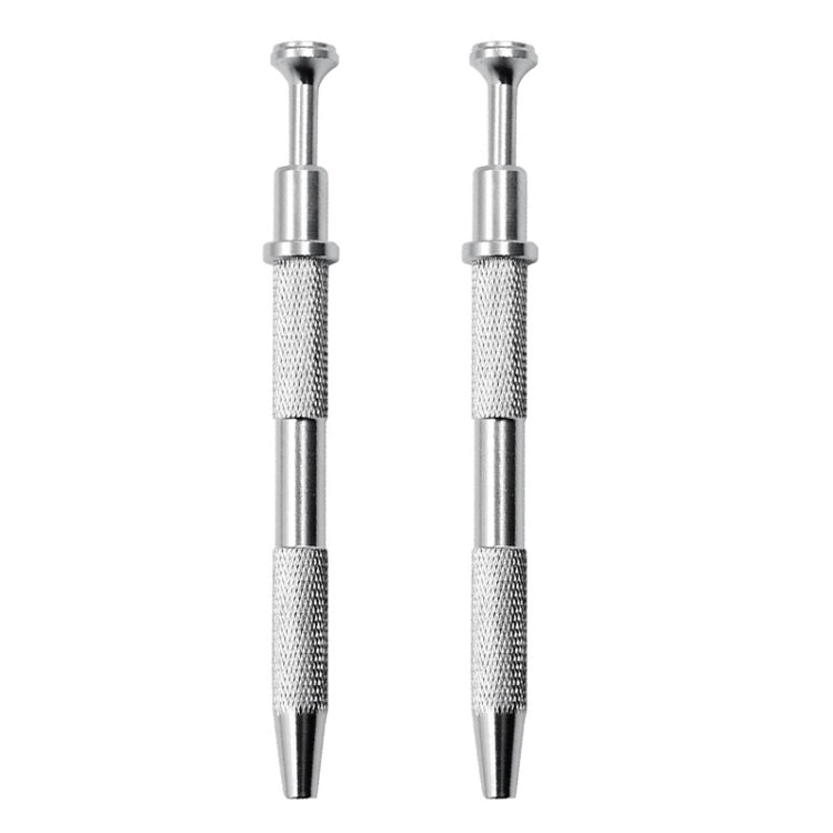 Silver IC chip picker tools, two-pack with textured grip and pointed tips