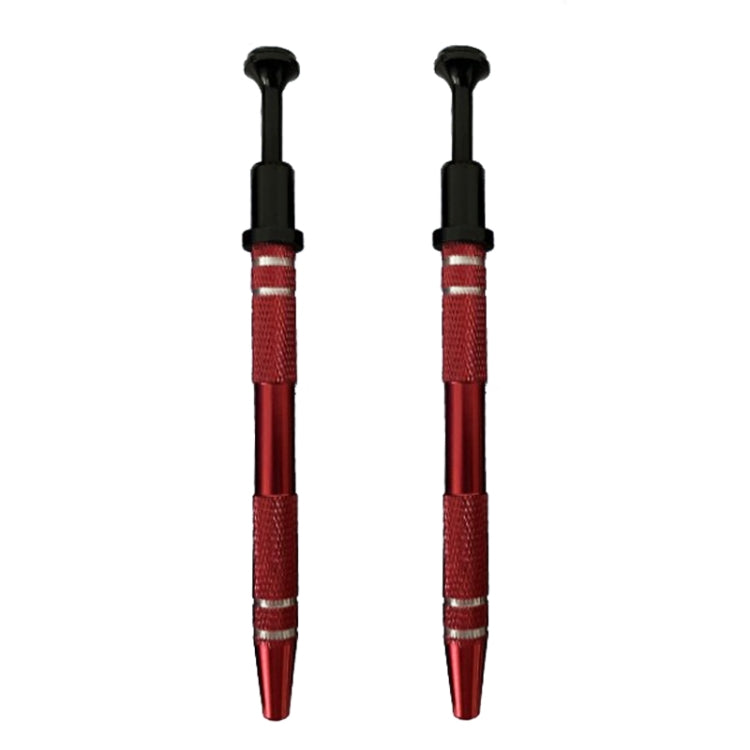 Red IC chip picker tools, two-pack with textured grip and pointed tips