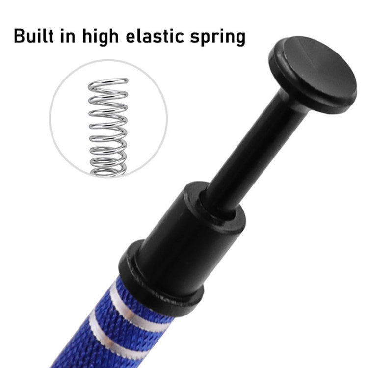 Black IC chip picker tool with built-in elastic spring mechanism