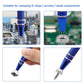 Blue IC chip grabber clip with blue insulated handle and metal gripping pin