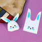 Cartoon rabbit ears gift packaging bags, white with blue rabbit face prints