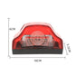 Front view of a red LED license plate lamp with black base and clear lens insert