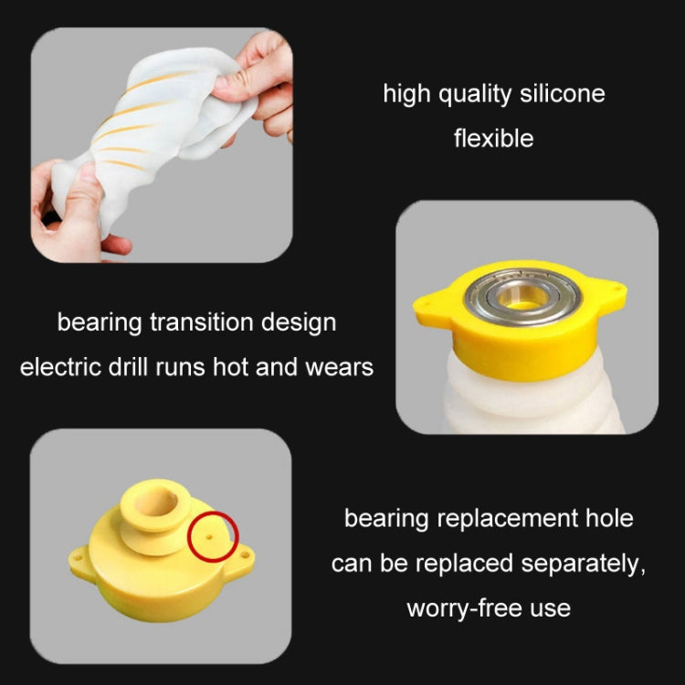 Silicone dust cover with yellow base and circular bearing-style drill opening