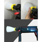 White accordion dust cover mounted on a drill bit, showing flexible bellows
