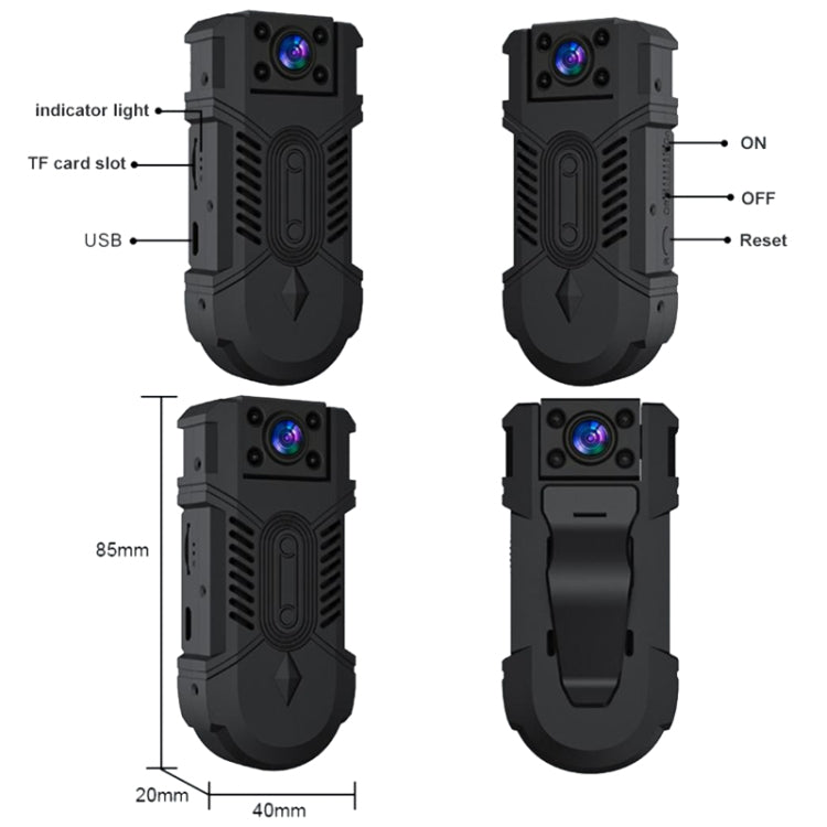 Black wireless security camera showing front lens, indicator light, ports, and buttons.