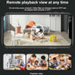 Smartphone screen showing remote playback from a wireless security camera.