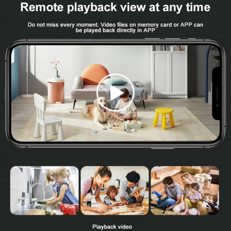 Smartphone screen showing remote playback from a wireless security camera.