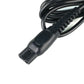Black shaver charger plug with attached cable end connector