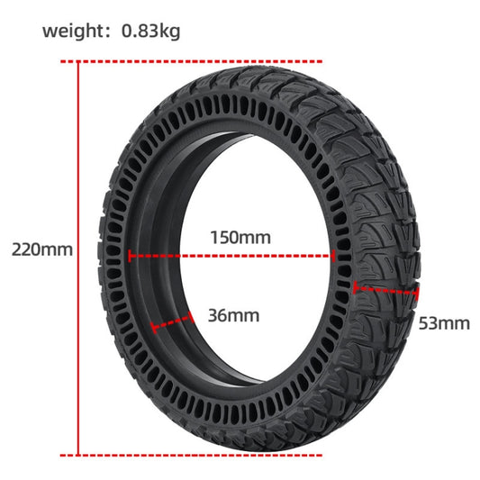 Black 9-inch scooter tire with inner rim and thick sidewall profile