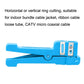 Blue cable stripper with open slot and side screw for blade adjustment