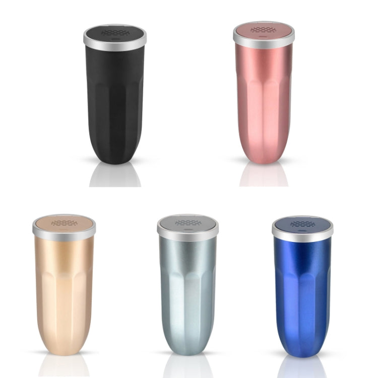 Car cup holder trash can with aroma diffuser in five colors: black, champagne, silver, pink, blue