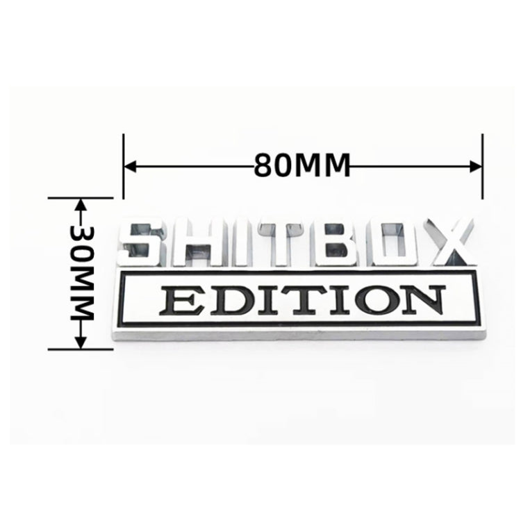 SHITBOX EDITION rear badge dimensions: 80mm wide, 30mm high