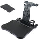 Multifunction car seat back tray with cup holders and mounting bracket, black