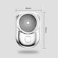 Electric mini shaver size diagram, 46mm wide and 65mm tall, silver